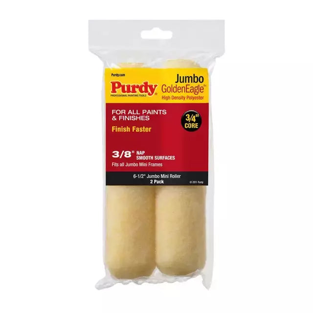 PURDY 140626022 Mini Roller Cover,6 1/2"L,3/8"Nap,PK2 14C547