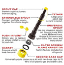 3pk Gas Spout Replacement Replace Old Gas Can Fill Kit Fuel Diesel Water black