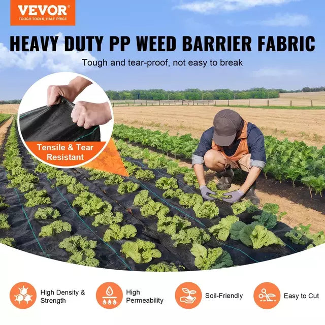 Weed Barrier Landscape Fabric 3*250FT 5oz Woven PP Weed Control Ground Mat