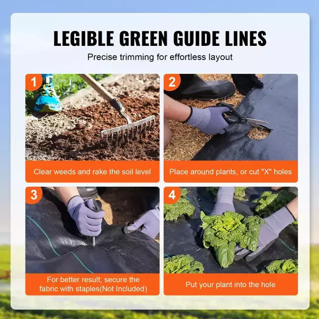 Weed Barrier Landscape Fabric 3*250FT 5oz Woven PP Weed Control Ground Mat